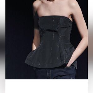 Zara Black Strapless Top Size XS